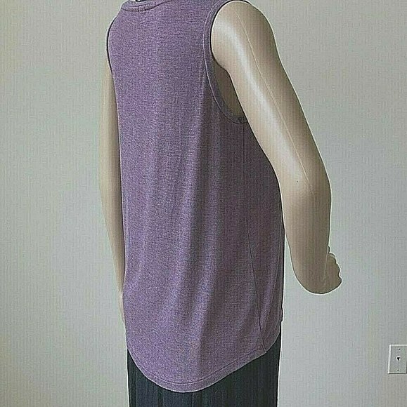Cynthia Rowley Tank Top Woman Size XS Stretch Jersey Knotted Purple Grape Modal - Picture 4 of 12